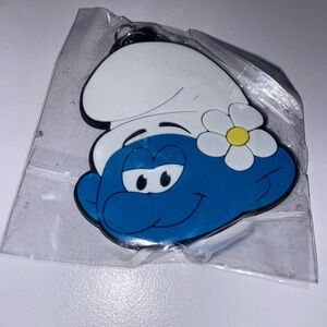 Vanity Smurf Keychain – 2025 Official Smurfs Rubber Key Ring